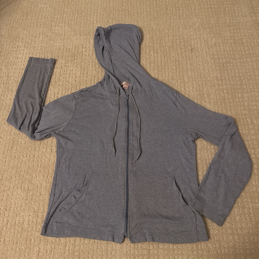 Victorias Secret Blue/Gray Zip-Up Hoodie